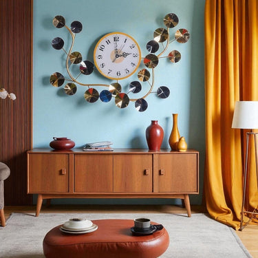 Aura Gold Sunburst Wall Clock (28.8 x 19.7 Inches)